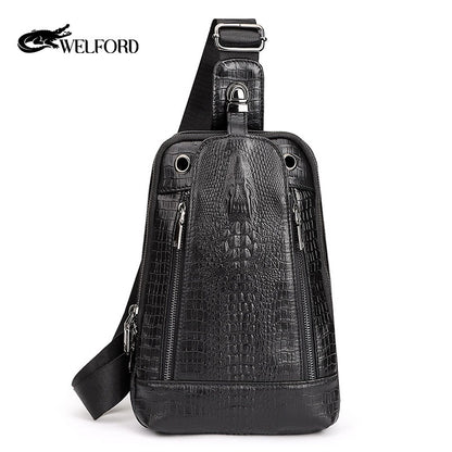Men's vintage genuine leather shoulder crossbody bag