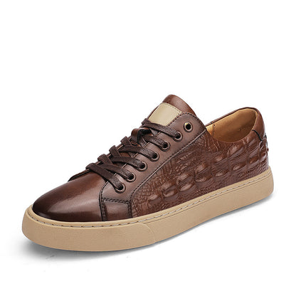 Men's crocodile leather cushion shoes