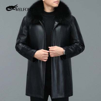 Men's down jacket fox fur collar warm jacket