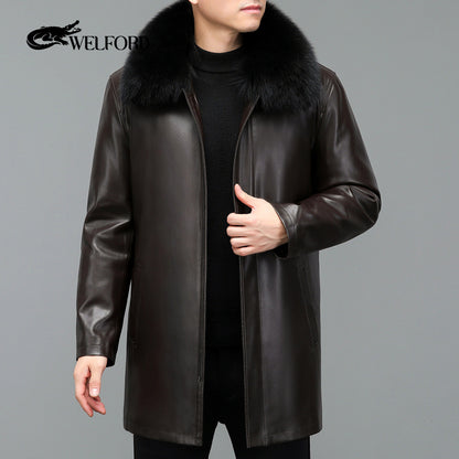 Men's down jacket fox fur collar warm jacket
