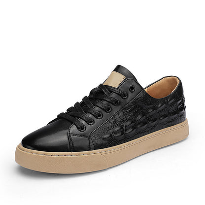 Men's crocodile leather cushion shoes