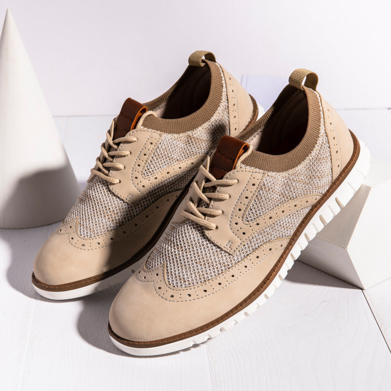 Men's Breathable Mesh Sneakers Gentlemanly Style Trendy Running Shoes