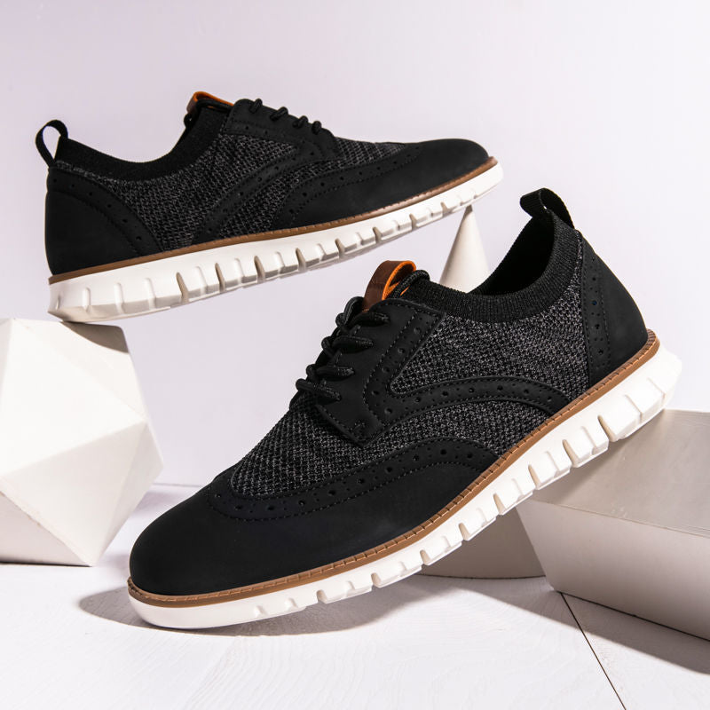Men's Breathable Mesh Sneakers Gentlemanly Style Trendy Running Shoes