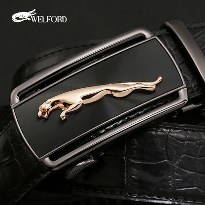 Men's crocodile leather casual belt