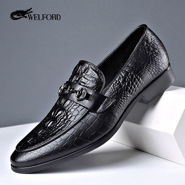 Classic men's crocodile leather shoes