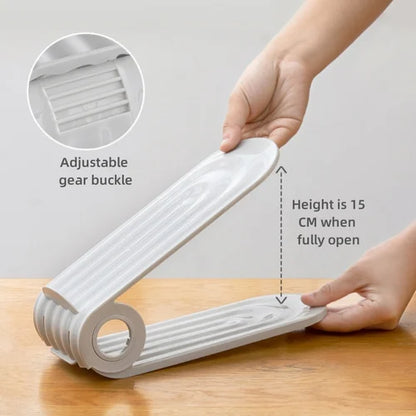 Multi-layer adjustable shoe rack folding double-layer shoe bracket