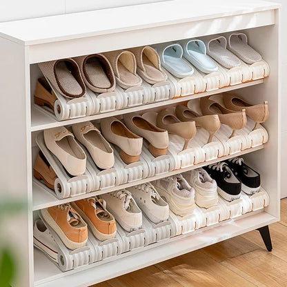 Multi-layer adjustable shoe rack folding double-layer shoe bracket